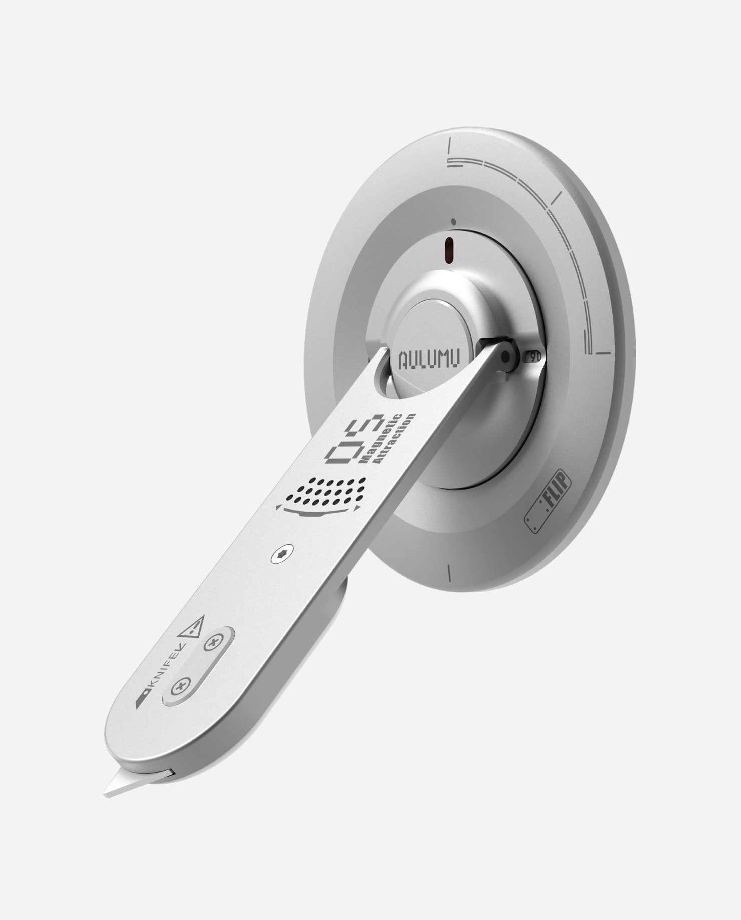 AULUMU G05 multi‑function phone kickstand with MagSafe attachment, adjustable stand, 360° rotation and an integrated box opener.
