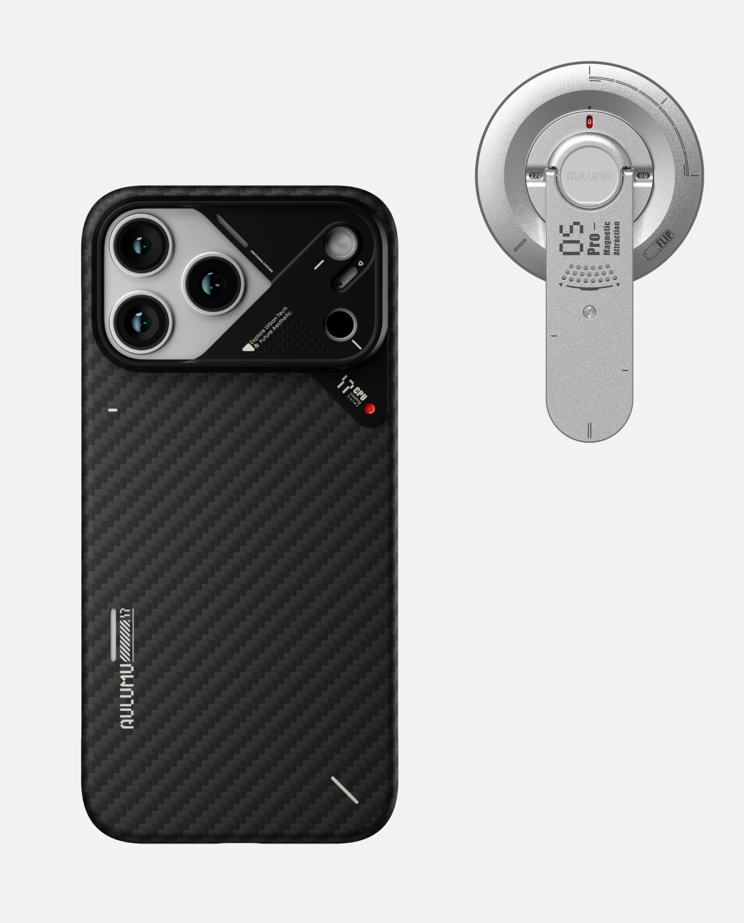 A17 iPhone 17 Series Aramid Fiber Case & G05 Pro Multi-Function Mag Kickstand