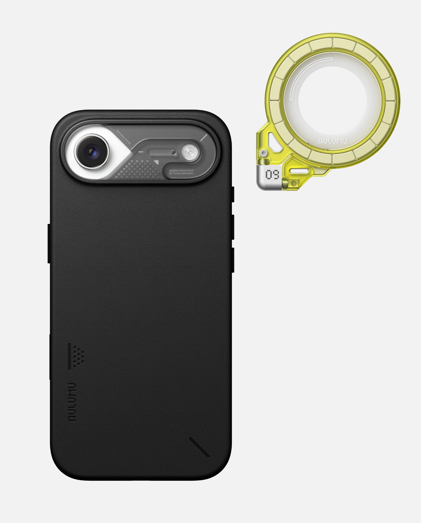 A17 iPhone 17 Series Vegan Leather Case & G09 Ghost Infinite 360° Magnetic Stand