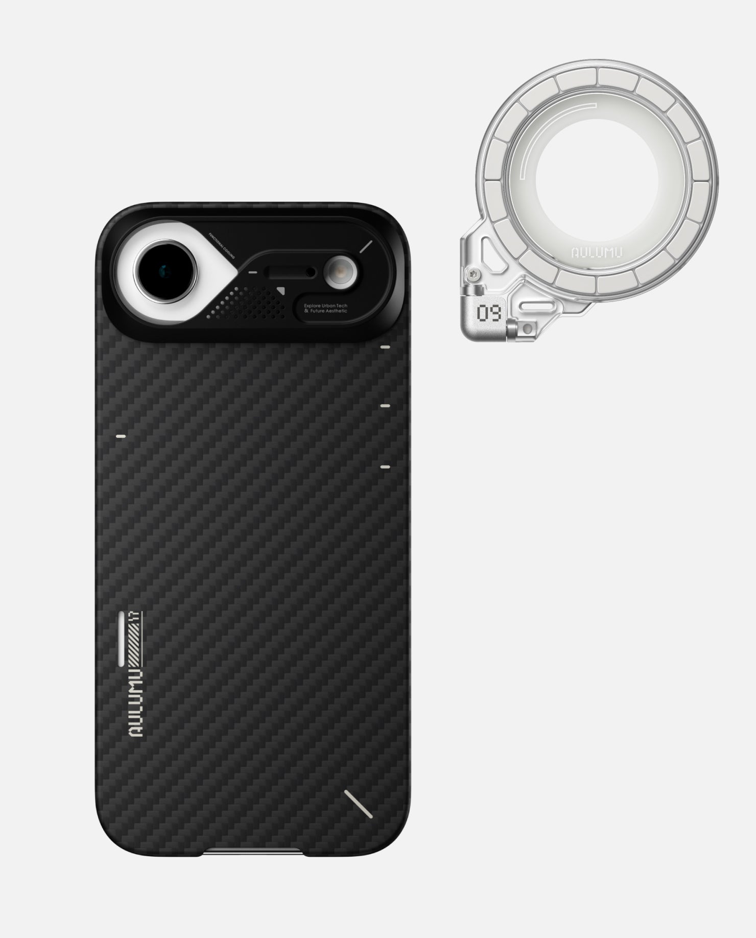 A17 iPhone 17 Series Aramid Fiber Case & G09 Ghost Infinite 360° Magnetic Stand