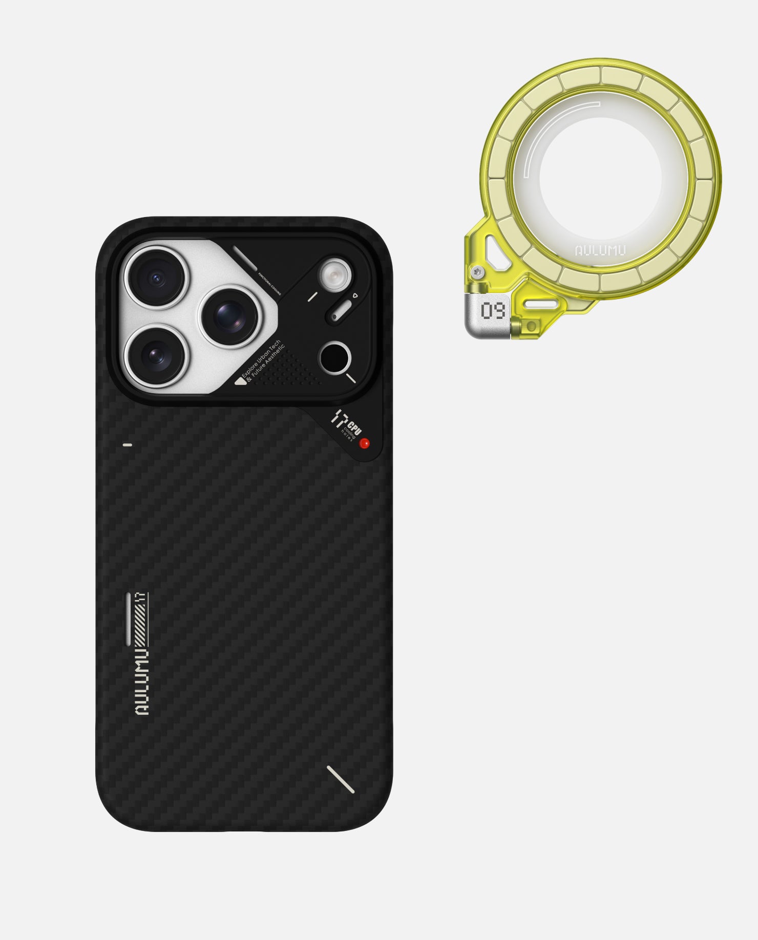 A17 iPhone 17 Series Aramid Fiber Case & G09 Ghost Infinite 360° Magnetic Stand