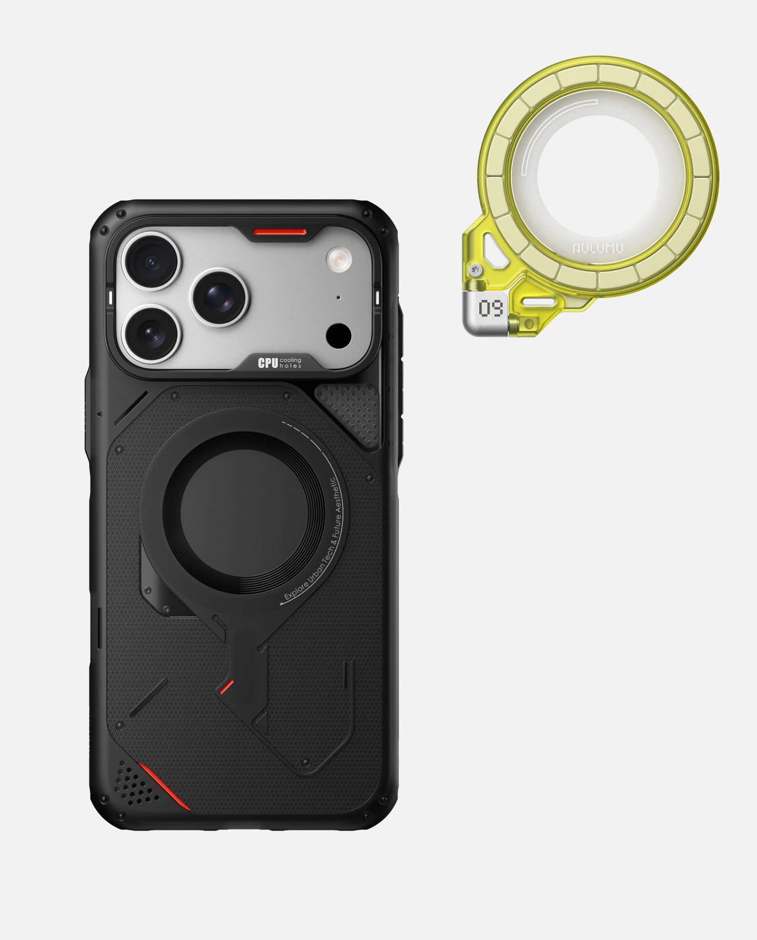 A17 iPhone 17 Series Rugged Outdoor Case & G09 Ghost Infinite 360° Magnetic Stand