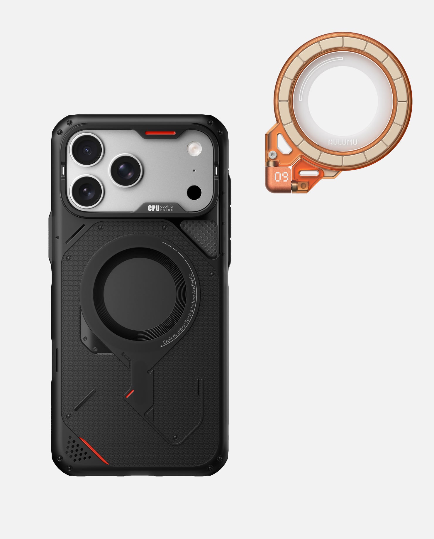 A17 iPhone 17 Series Rugged Outdoor Case & G09 Ghost Infinite 360° Magnetic Stand