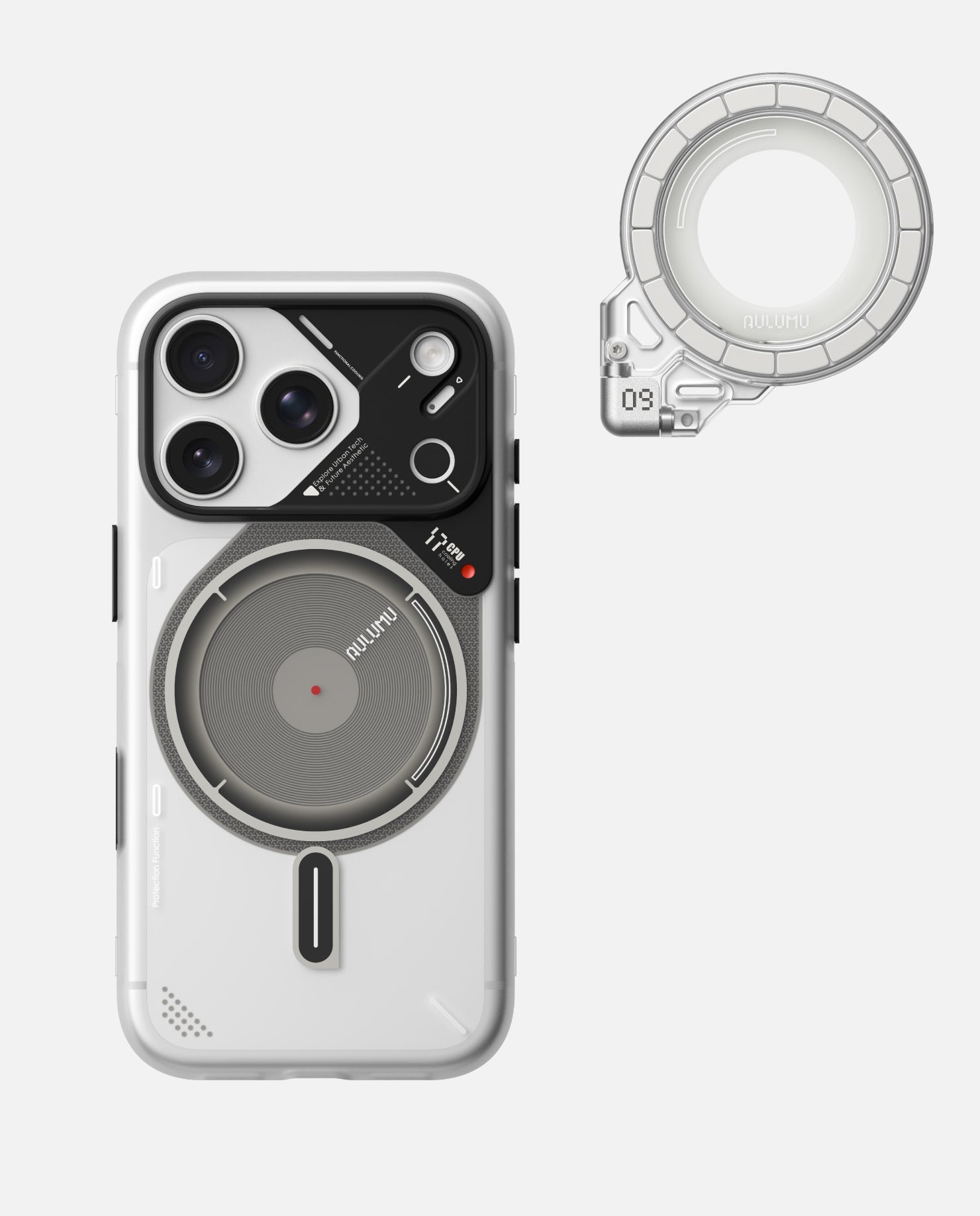 A17 iPhone 17 Series Frosted Case & G09 Ghost Infinite 360° Magnetic Stand