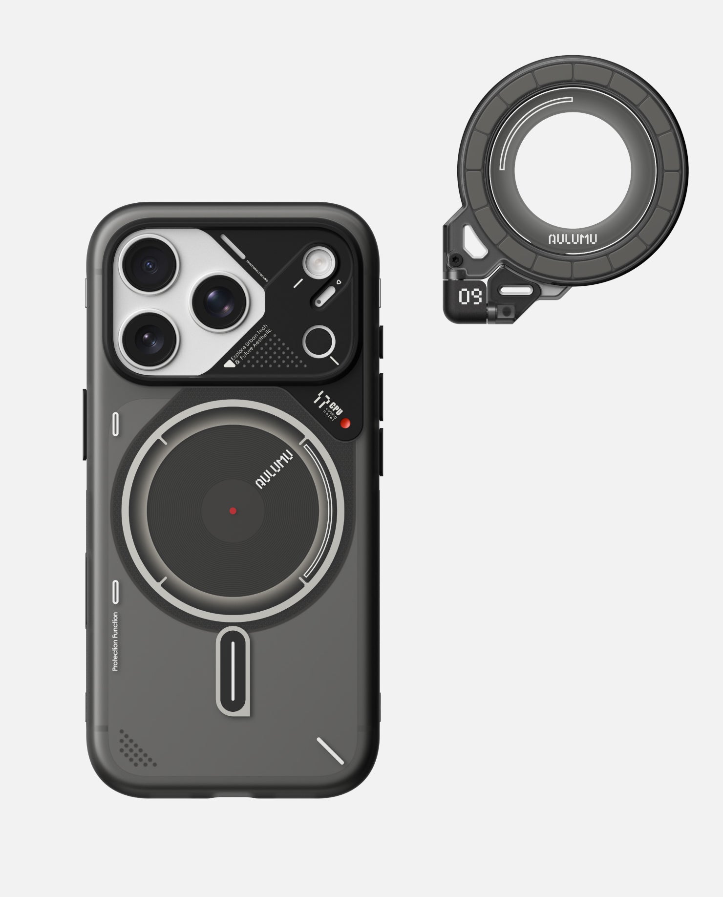 A17 iPhone 17 Series Frosted Case & G09 Ghost Infinite 360° Magnetic Stand