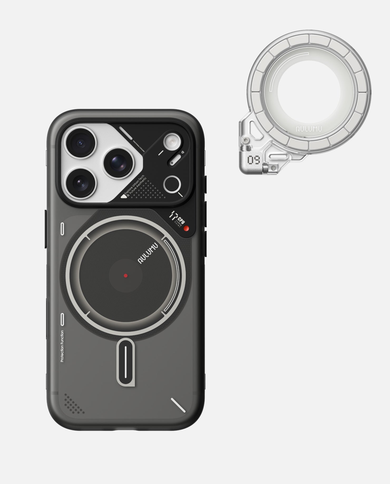 A17 iPhone 17 Series Frosted Case & G09 Ghost Infinite 360° Magnetic Stand
