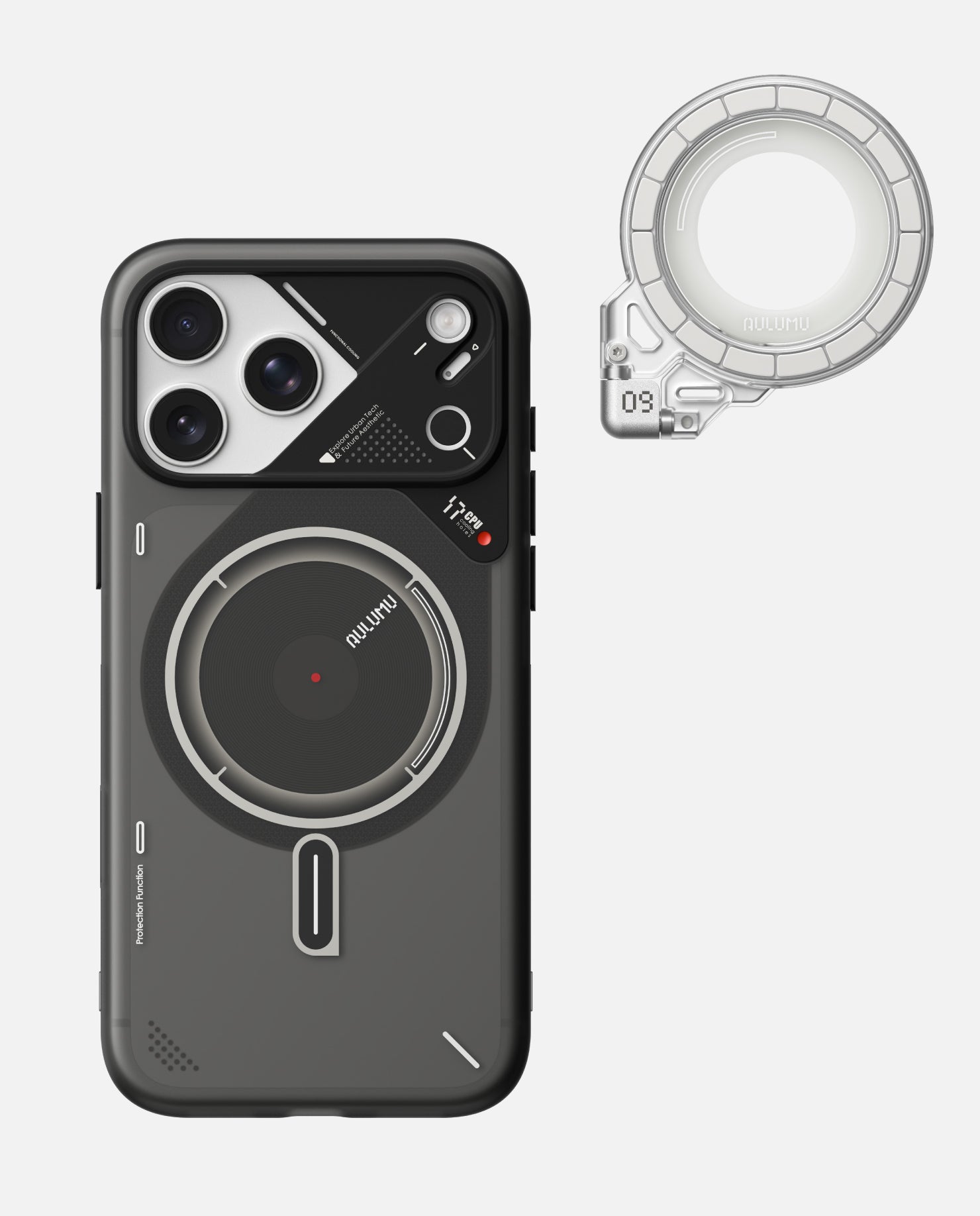 A17 iPhone 17 Series Frosted Case & G09 Ghost Infinite 360° Magnetic Stand