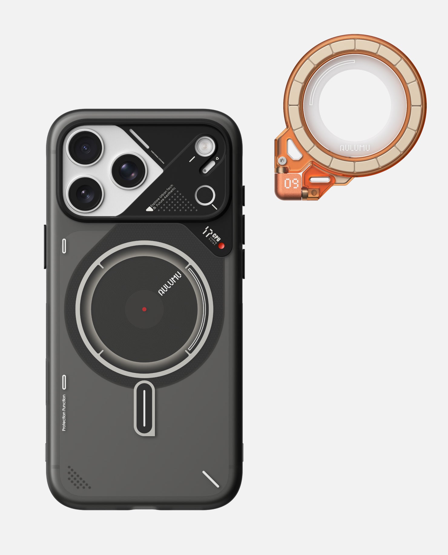 A17 iPhone 17 Series Frosted Case & G09 Ghost Infinite 360° Magnetic Stand