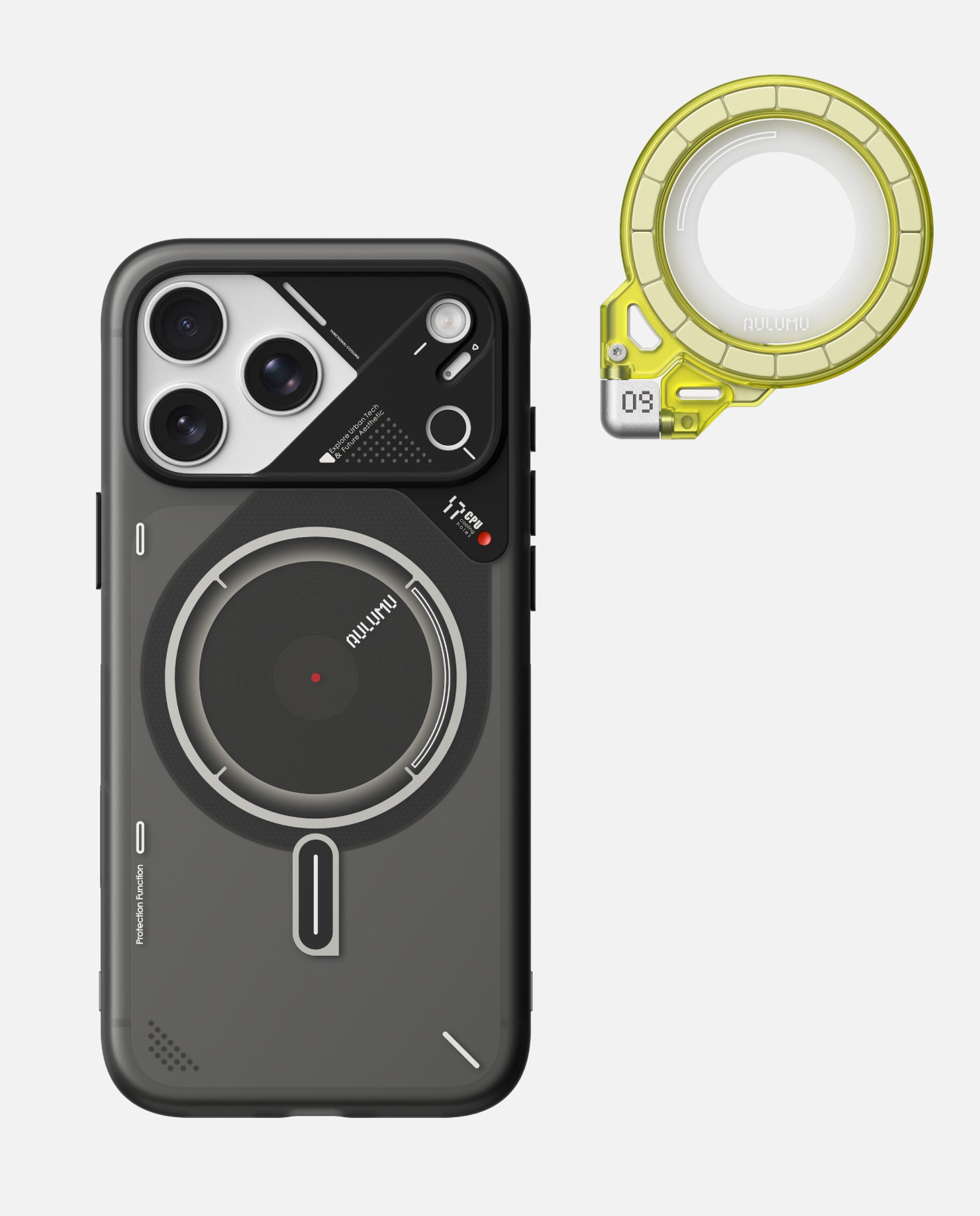 A17 iPhone 17 Series Frosted Case & G09 Ghost Infinite 360° Magnetic Stand