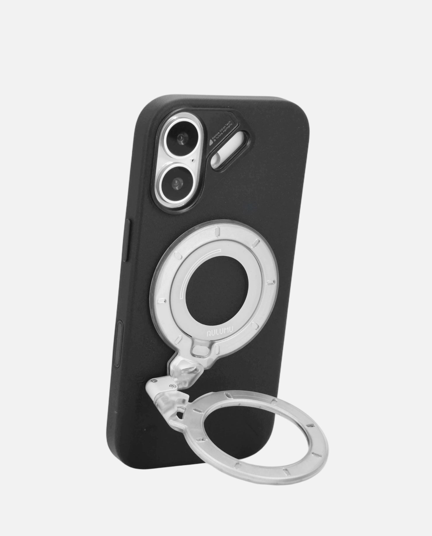 A17 iPhone 17 Series Vegan Leather Case & G09 Ghost Infinite 360° Magnetic Stand