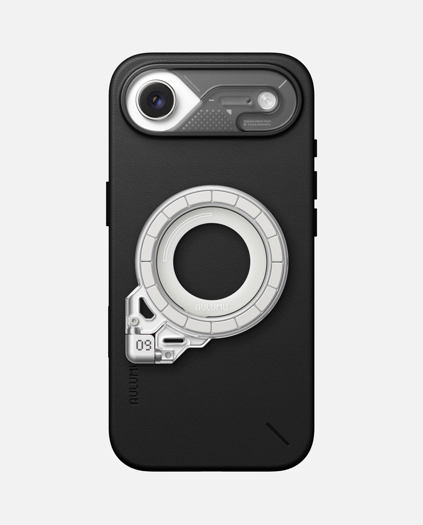 A17 iPhone 17 Series Vegan Leather Case & G09 Ghost Infinite 360° Magnetic Stand