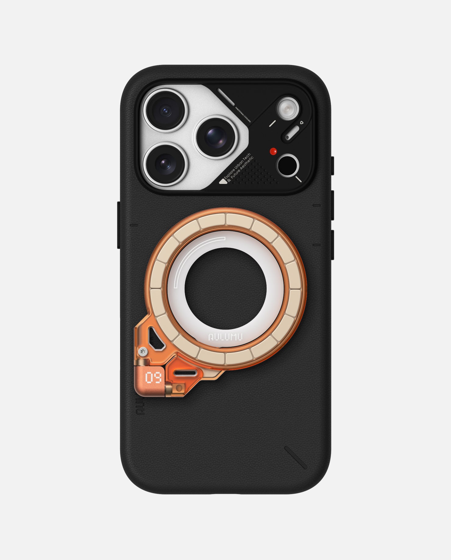 A17 iPhone 17 Series Vegan Leather Case & G09 Ghost Infinite 360° Magnetic Stand