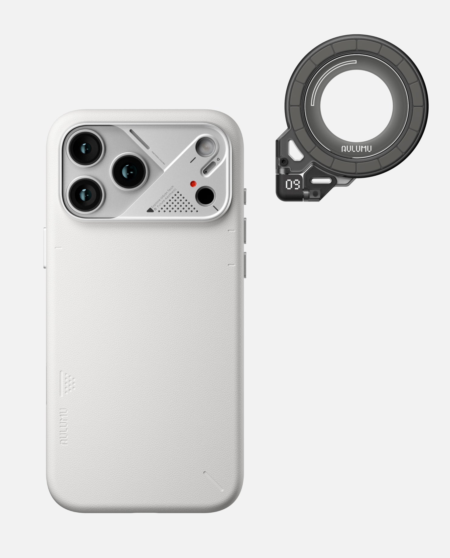 A17 iPhone 17 Series Vegan Leather Case & G09 Ghost Infinite 360° Magnetic Stand