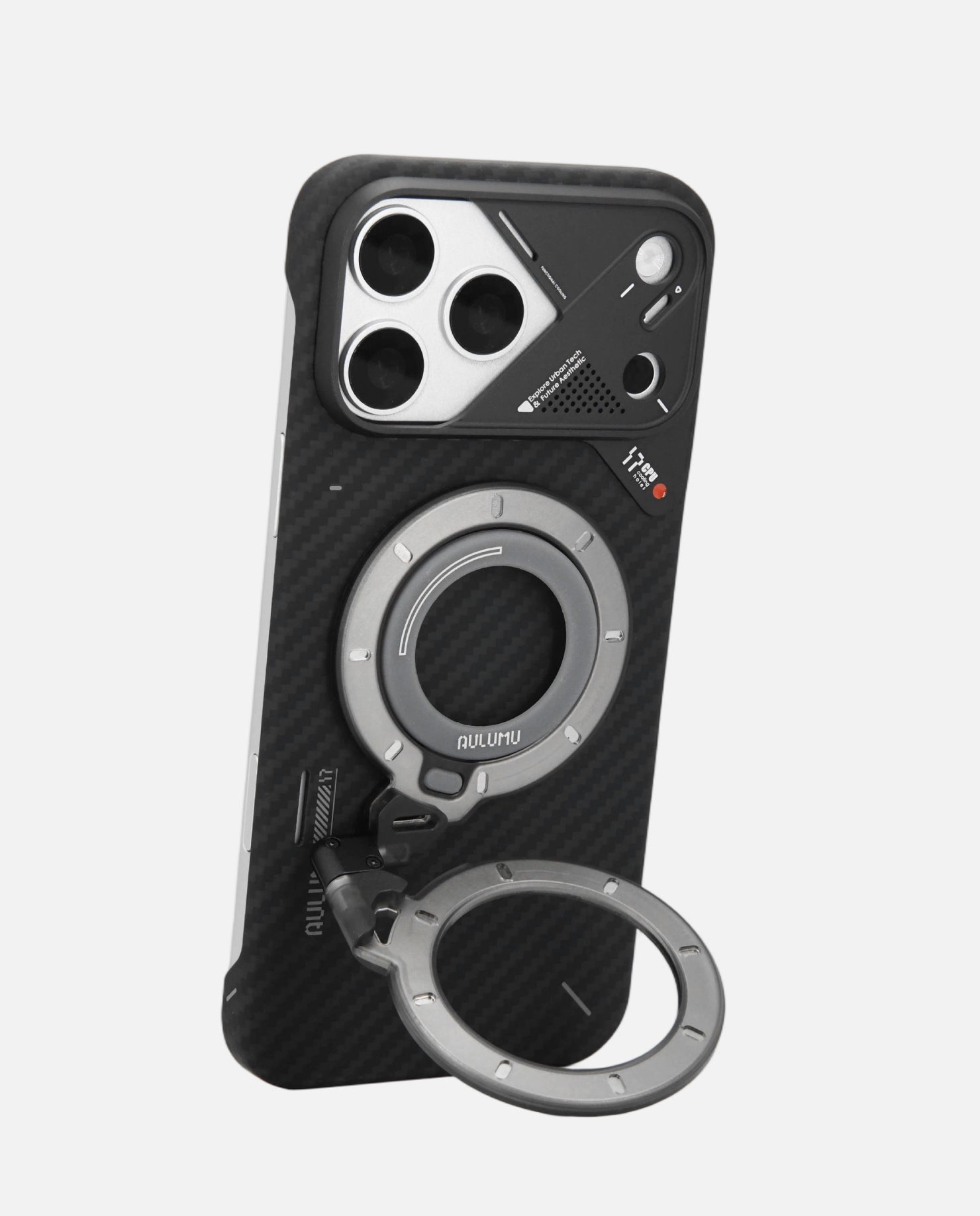 A17 iPhone 17 Series Aramid Fiber Case & G09 Ghost Infinite 360° Magnetic Stand