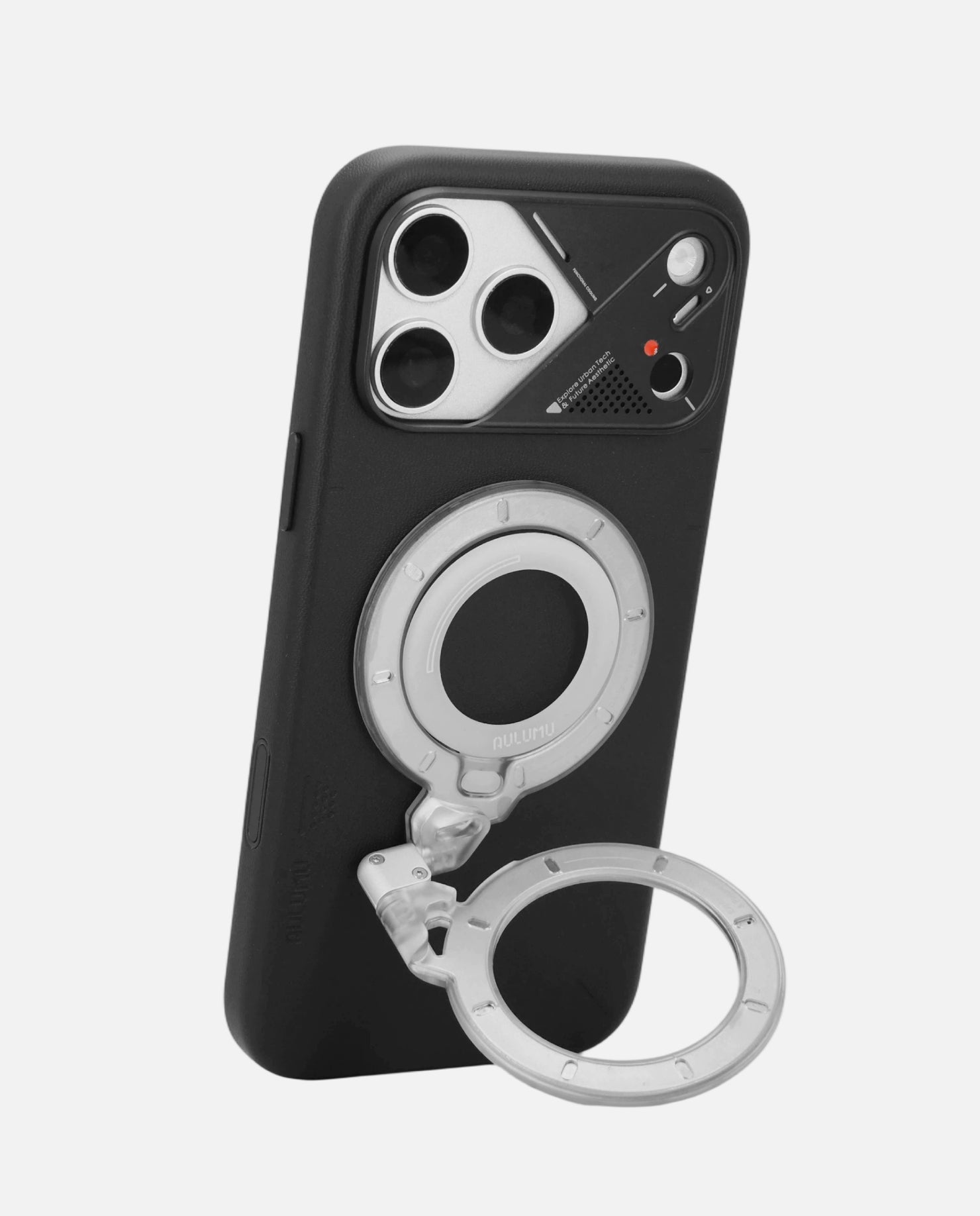 A17 iPhone 17 Series Vegan Leather Case & G09 Ghost Infinite 360° Magnetic Stand