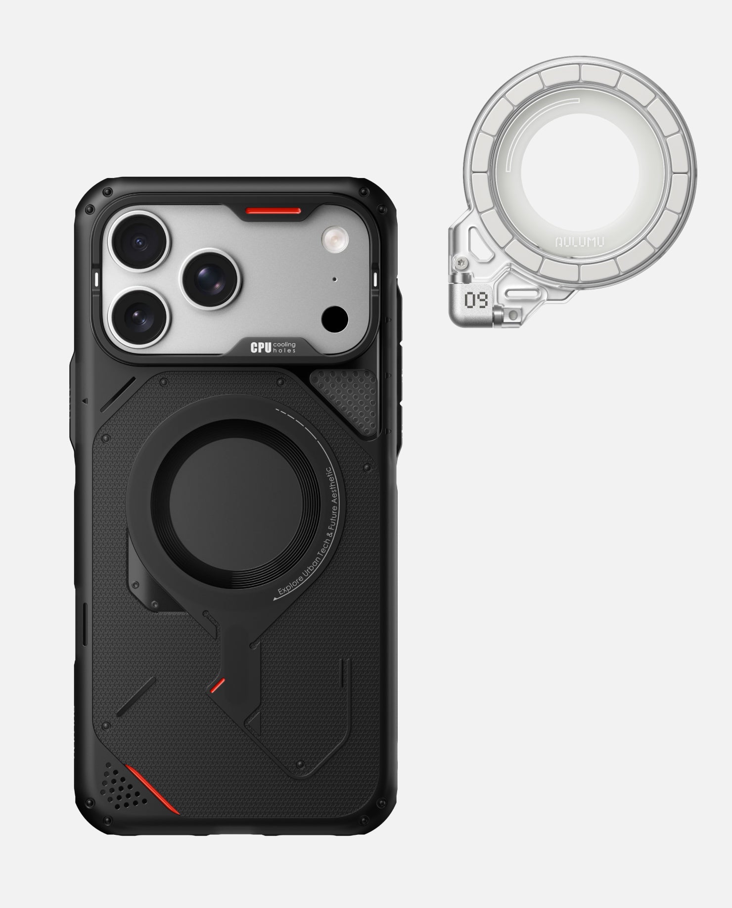A17 iPhone 17 Series Rugged Outdoor Case & G09 Ghost Infinite 360° Magnetic Stand
