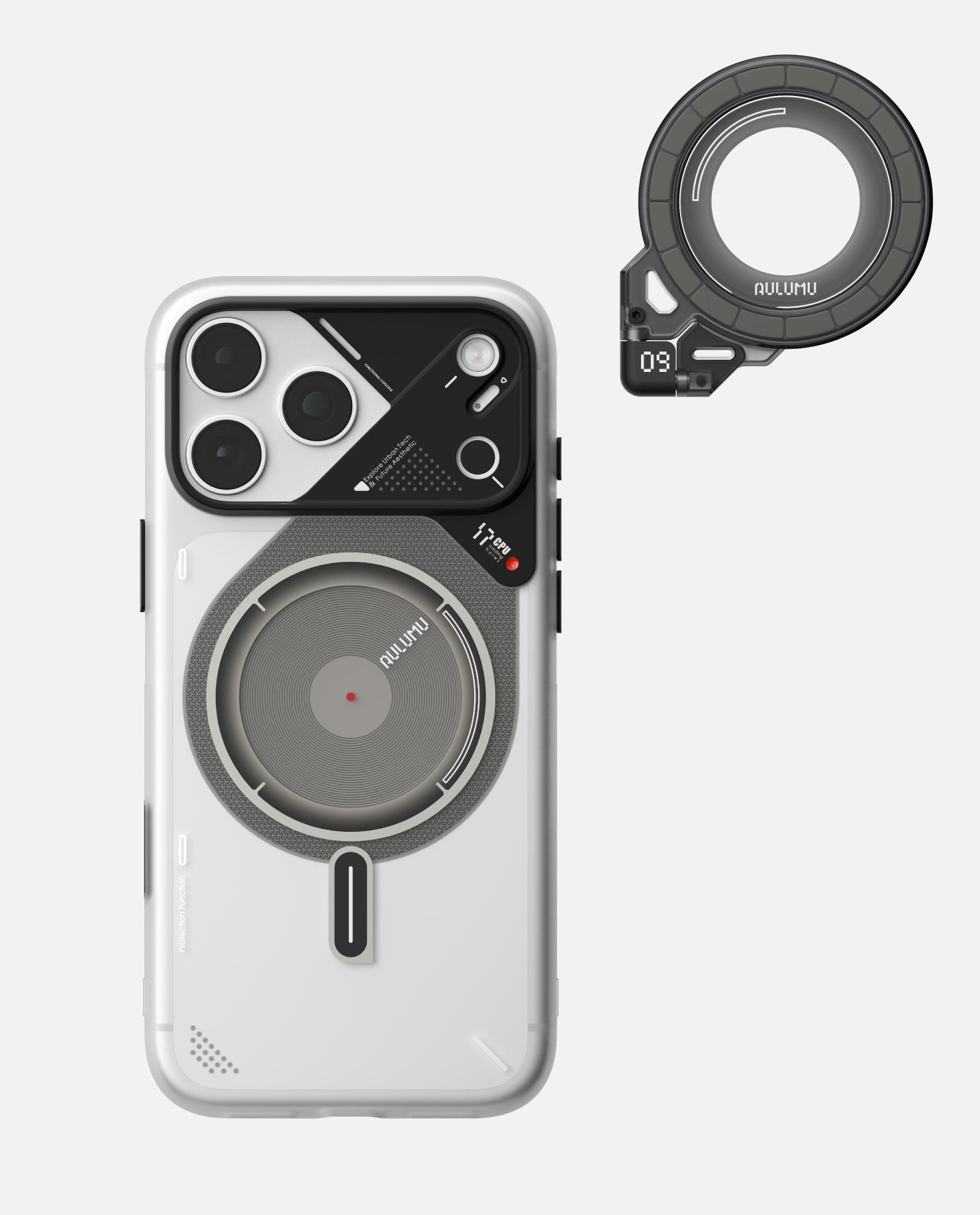 A17 iPhone 17 Series Frosted Case & G09 Ghost Infinite 360° Magnetic Stand
