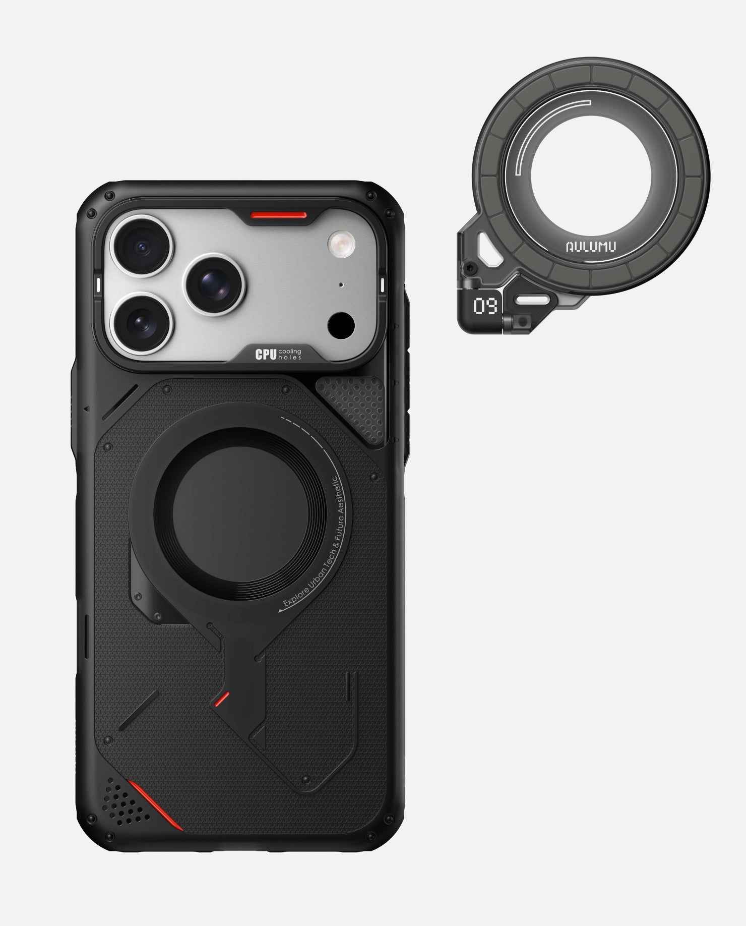 A17 iPhone 17 Series Rugged Outdoor Case & G09 Ghost Infinite 360° Magnetic Stand