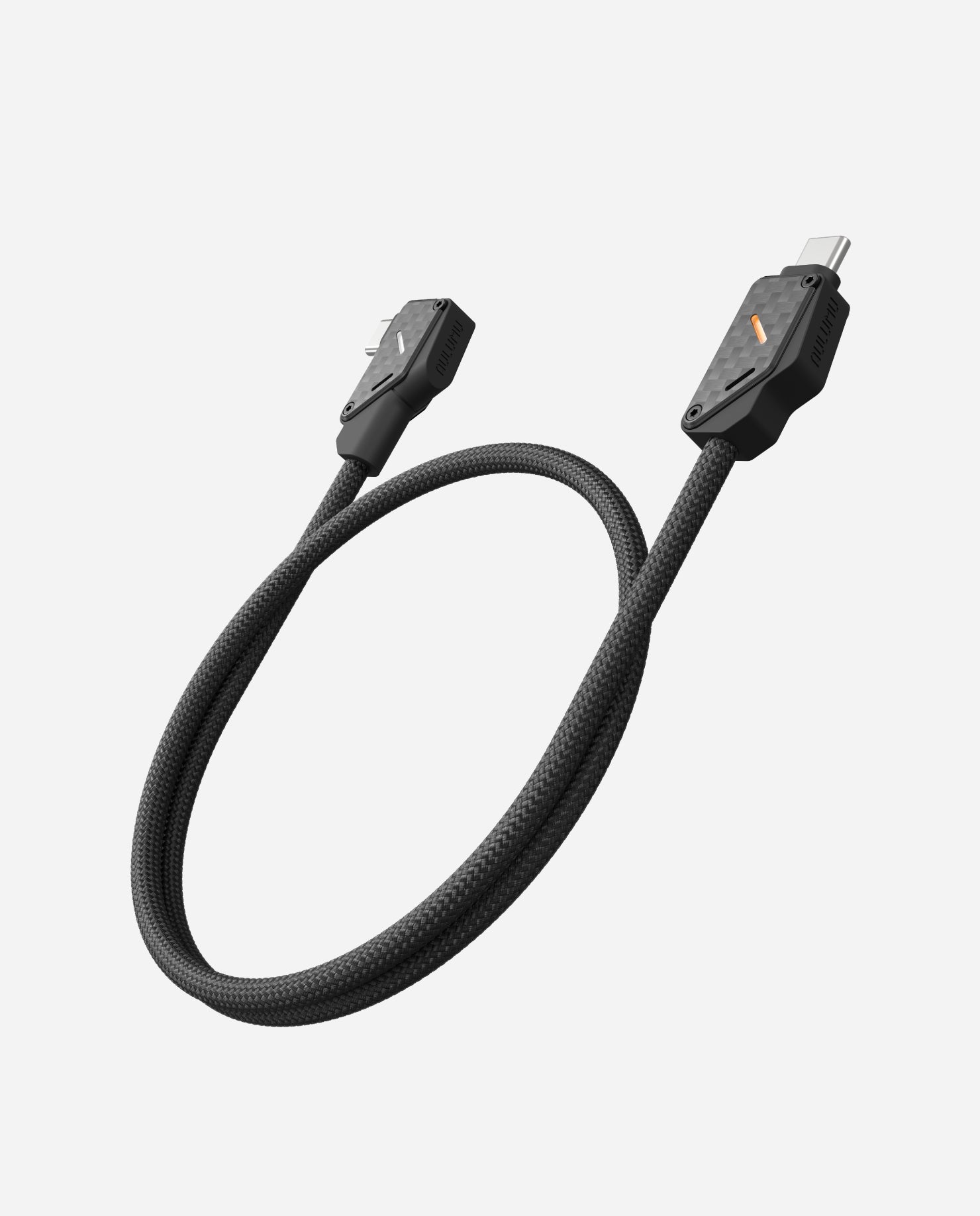 AULUMU M07 240W USB‑C cable featuring a braided exterior, carbon fiber connectors