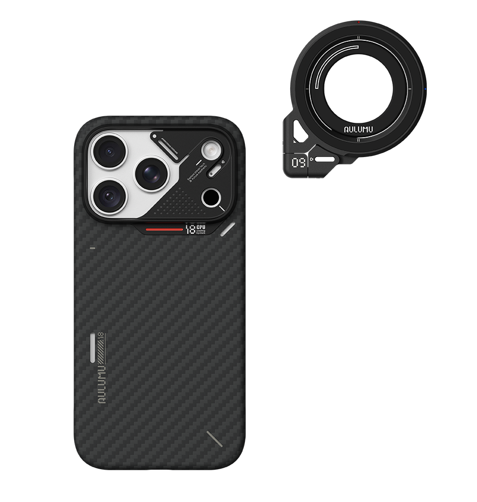 A18 iPhone 18/17 Series Ultra Slim Aramid Fiber Case & G09 Infinite 360° Magnetic Stand