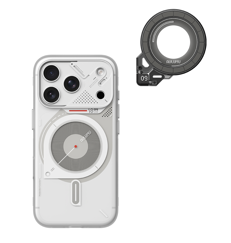 A18 iPhone 18/17 Series Frosted Case & G09 Ghost Infinite 360° Magnetic Stand