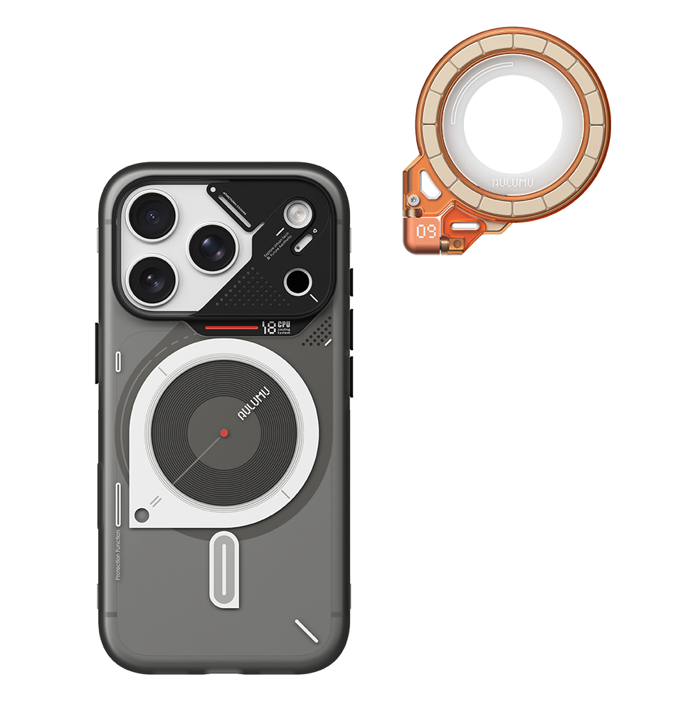 A18 iPhone 18/17 Series Frosted Case & G09 Ghost Infinite 360° Magnetic Stand