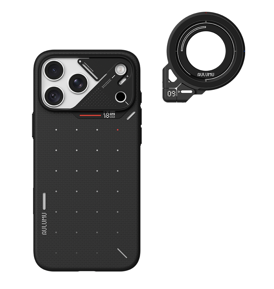 A18 iPhone 18/17 Series Ultra Slim Particle Aramid Fiber Case & G09 Infinite 360° Magnetic Stand