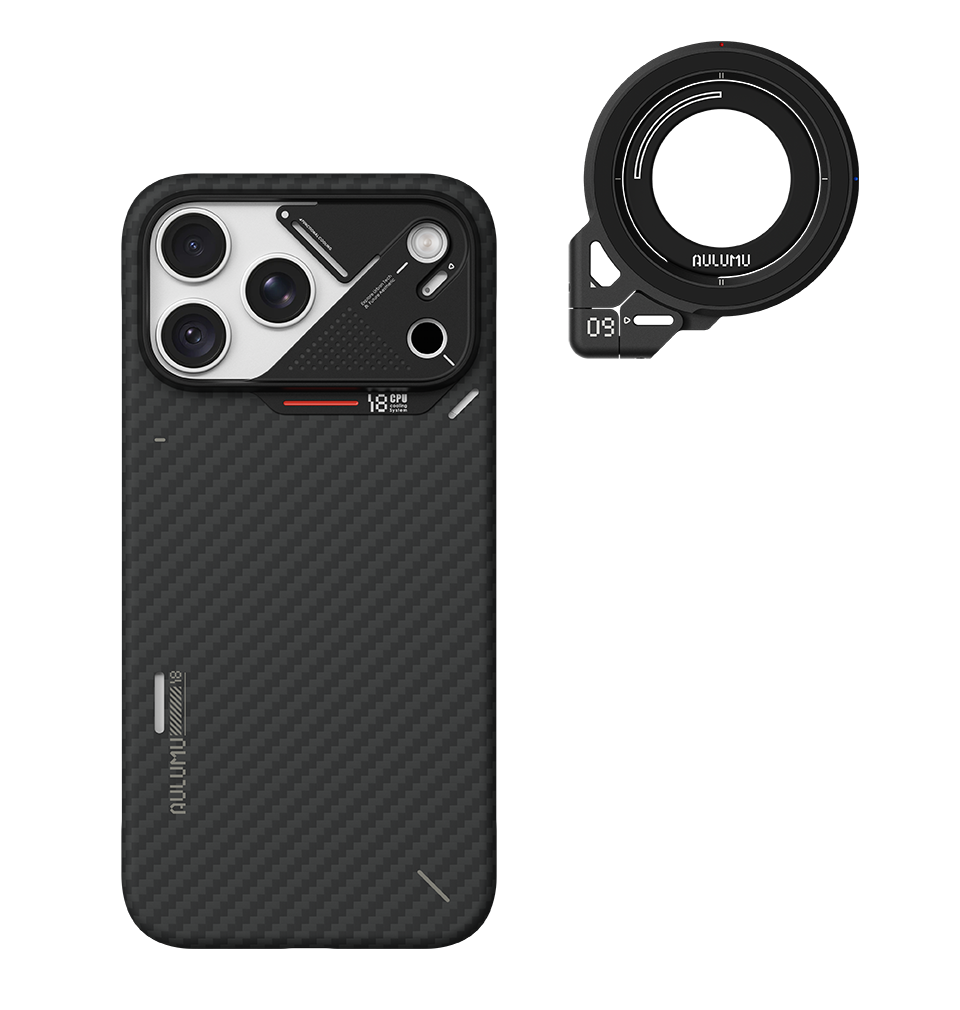 A18 iPhone 18/17 Series Ultra Slim Aramid Fiber Case & G09 Infinite 360° Magnetic Stand