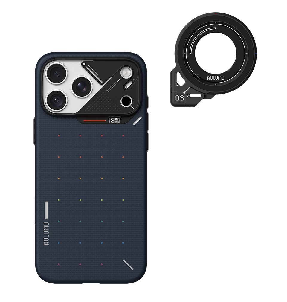 A18 iPhone 18/17 Series Ultra Slim Particle Aramid Fiber Case & G09 Infinite 360° Magnetic Stand