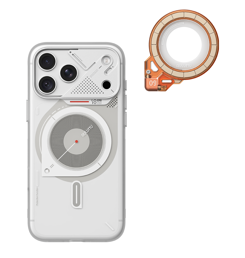 A18 iPhone 18/17 Series Frosted Case & G09 Ghost Infinite 360° Magnetic Stand