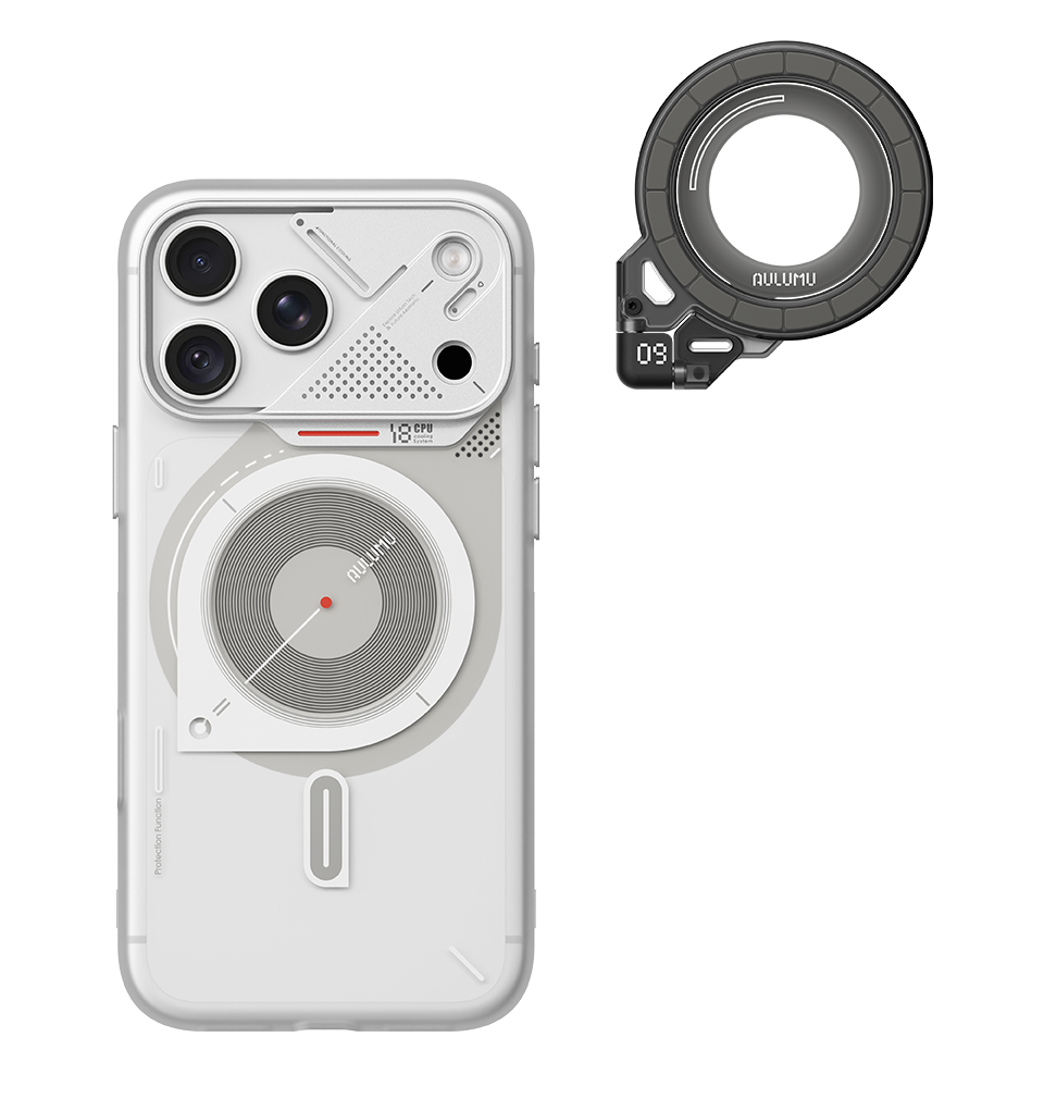A18 iPhone 18/17 Series Frosted Case & G09 Ghost Infinite 360° Magnetic Stand